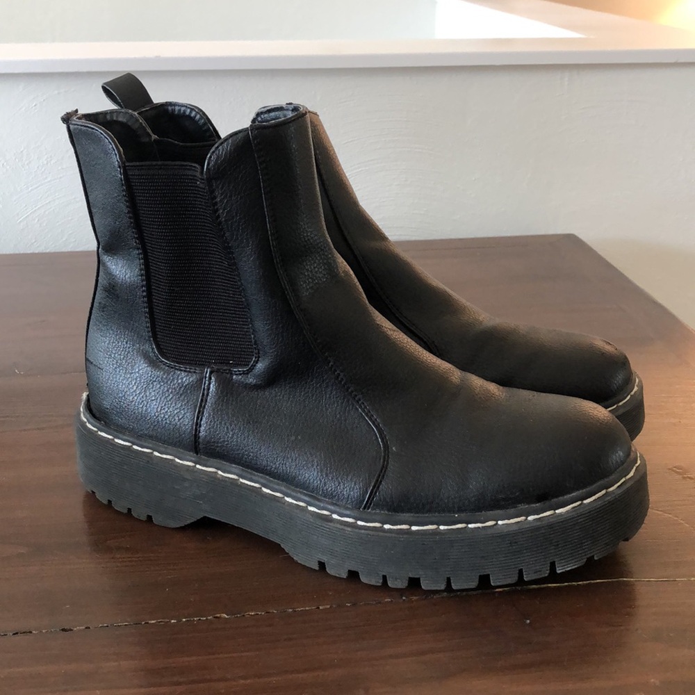 Sincerely Jules Doc Marten Boot Dupes (Black faux leather)